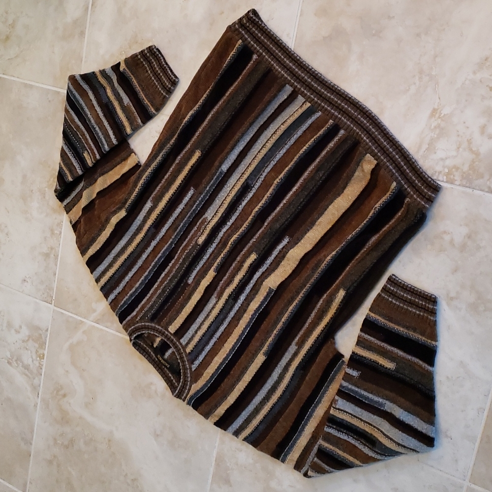 ❤ VTG BACHRACH | Striped Textured Neutral Sweater